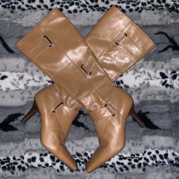 Gianni Bini Camel Leather Knee High Boots — 6 - Picture 3 of 16